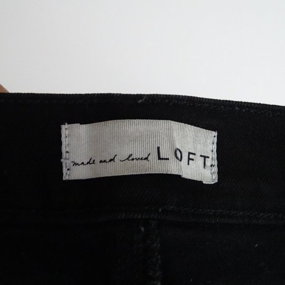 Ann Taylor Loft Black The Skinny Jeans Women Size 26 2 Zipper Fly Casual - Picture 5 of 11